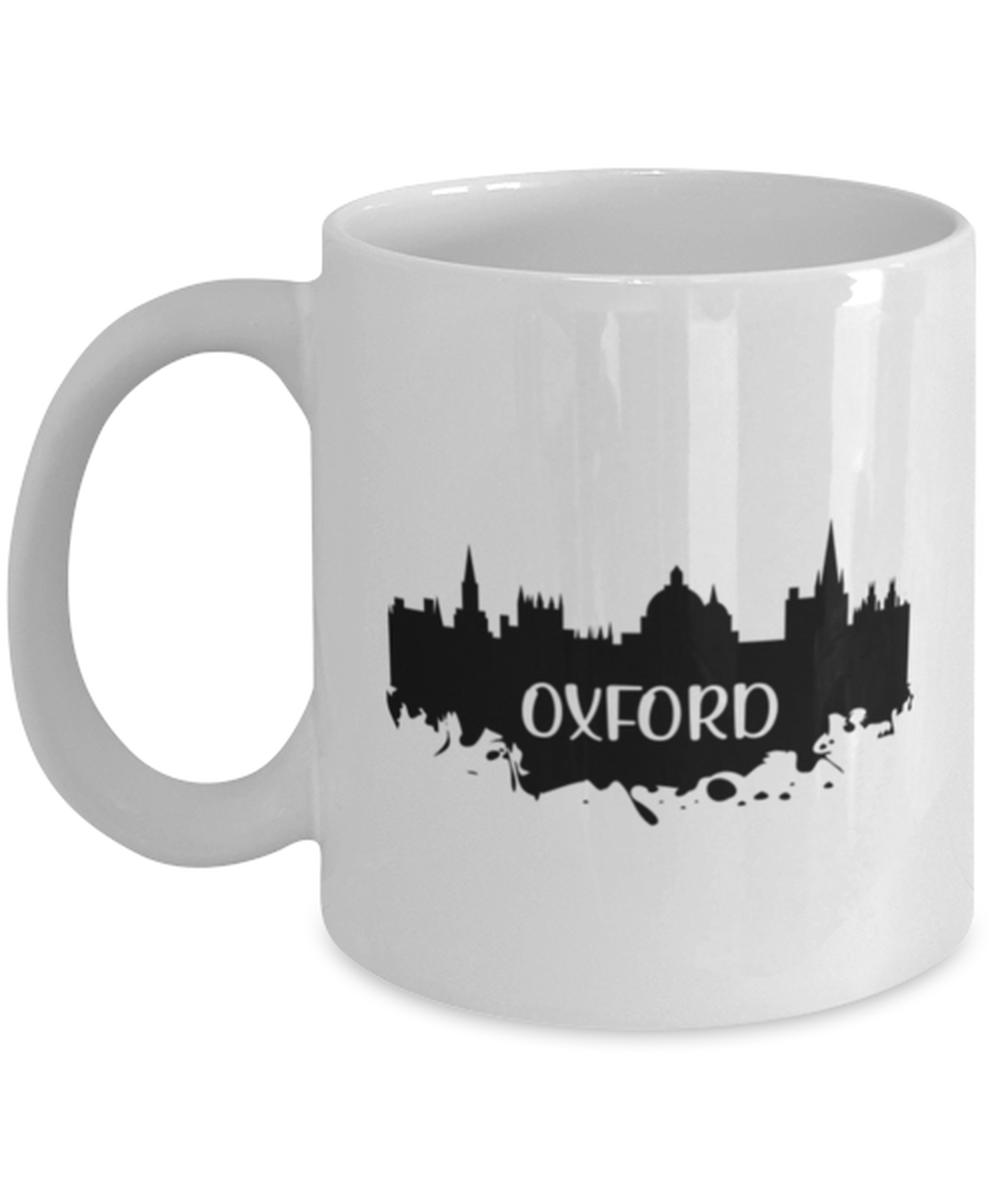 Oxford Skyline silhouette, white Coffee Mug, Coffee Cup 11oz. Model 60087