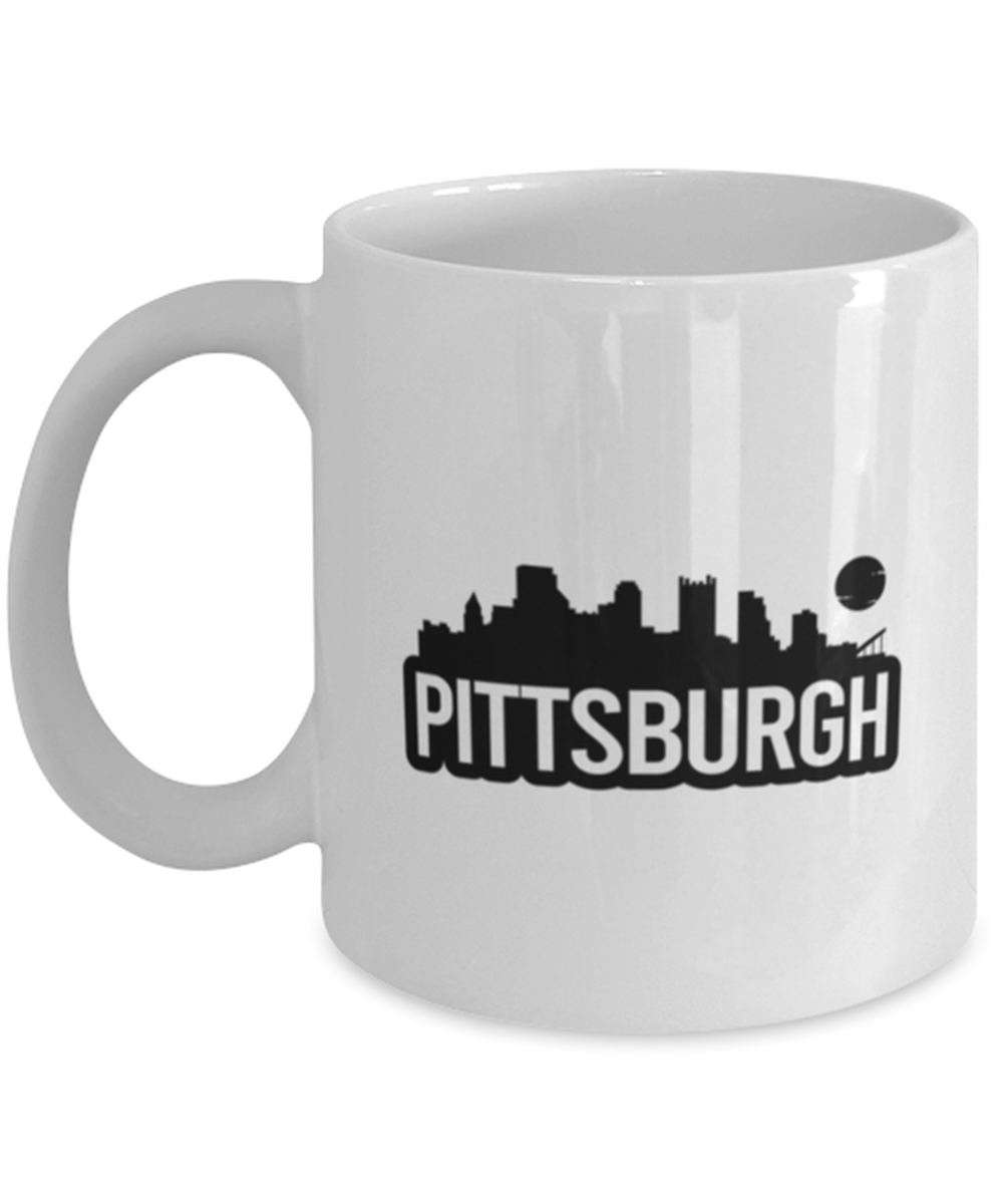 Pittsburgh Bold Skyline, white Coffee Mug, Coffee Cup 11oz. Model 60087
