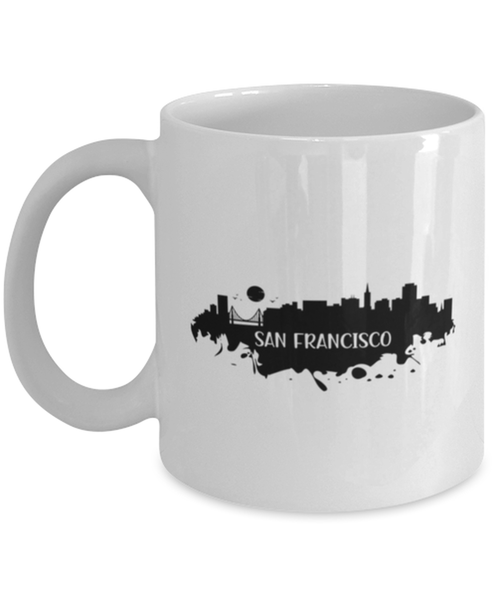 San Francisco Skyline silhouette, white Coffee Mug, Coffee Cup 11oz. Model 60087