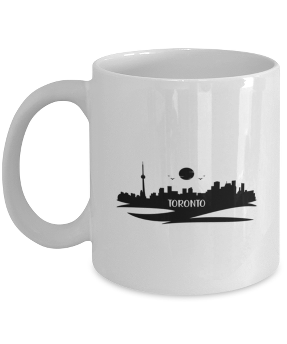 Toronto Skyline silhouette, white Coffee Mug, Coffee Cup 11oz. Model 60087