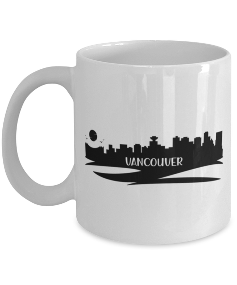 Vancouver Skyline silhouette, white Coffee Mug, Coffee Cup 11oz. Model 60087