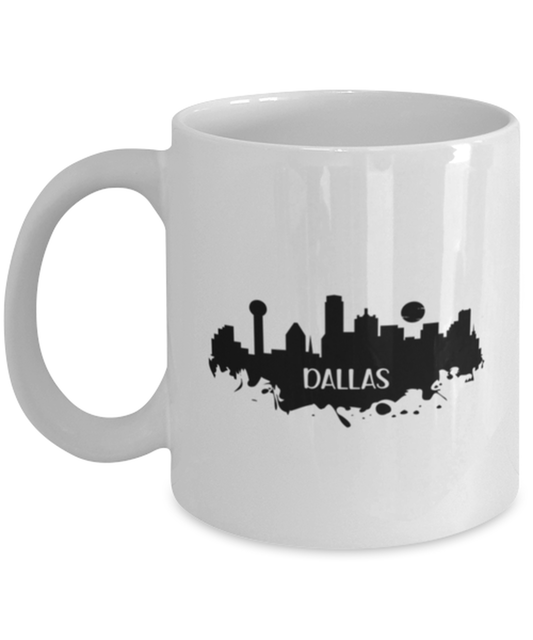 Dallas Skyline silhouette, white Coffee Mug, Coffee Cup 11oz. Model 60087