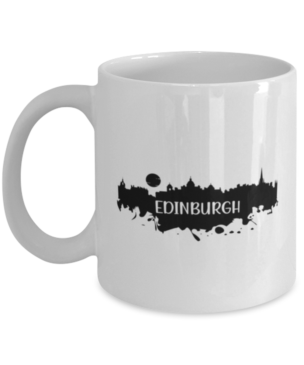 Edinburgh Skyline silhouette, white Coffee Mug, Coffee Cup 11oz. Model 60087