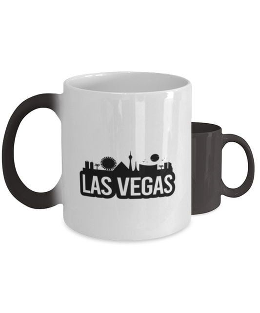 Las Vegas Bold Skyline,  Heat Sensitive Color Changing Coffee Mug, Magic Coffee Cup. Model 60087
