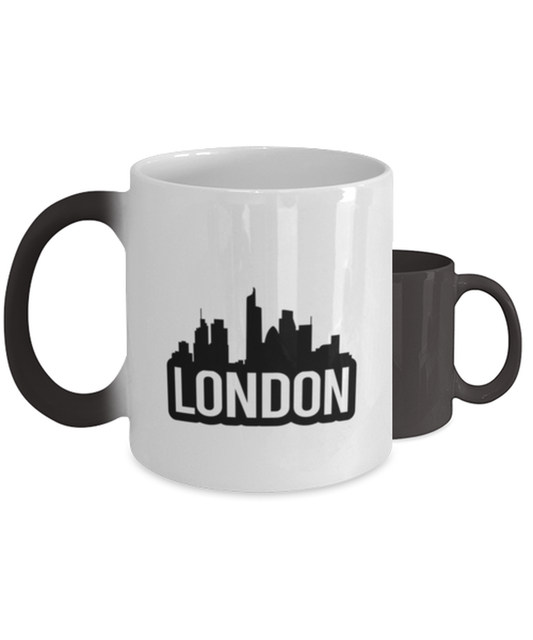 London Bold Skyline,  Heat Sensitive Color Changing Coffee Mug, Magic Coffee Cup. Model 60087