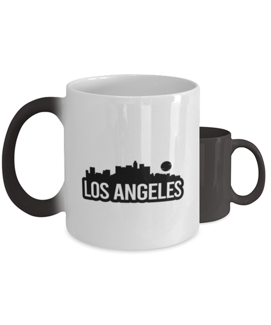 Los Angeles Bold Skyline,  Heat Sensitive Color Changing Coffee Mug, Magic Coffee Cup. Model 60087