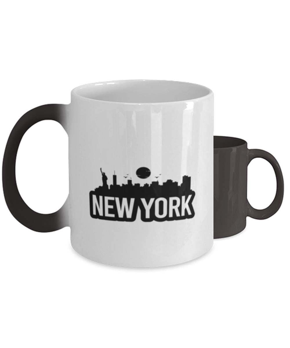 New York Bold Skyline,  Heat Sensitive Color Changing Coffee Mug, Magic Coffee Cup. Model 60087
