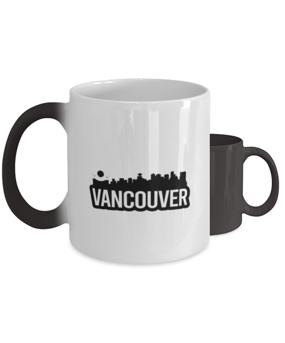 Vancouver Bold Skyline,  Heat Sensitive Color Changing Coffee Mug, Magic Coffee Cup. Model 60087