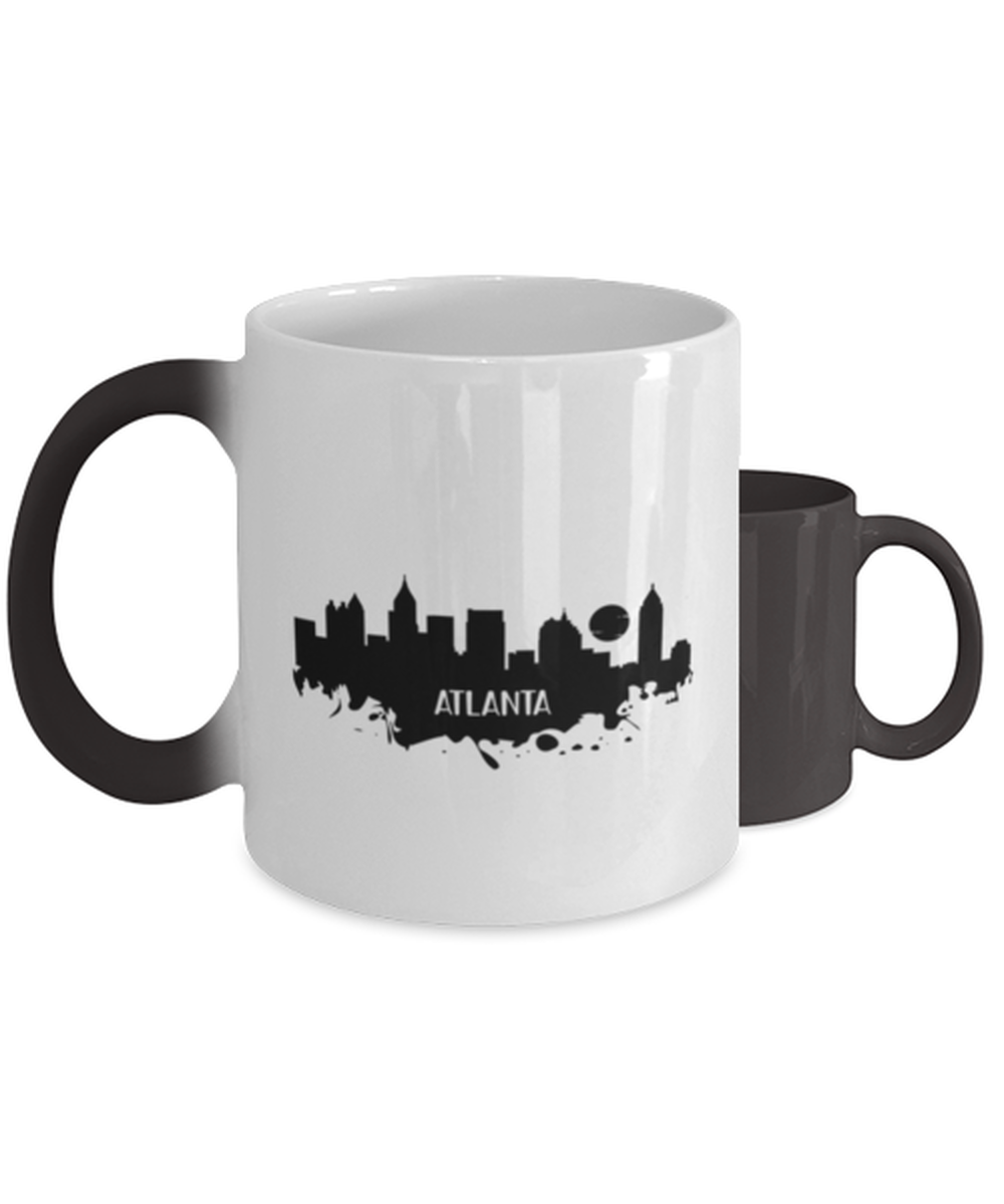 Atlanta Skyline silhouette,  Heat Sensitive Color Changing Coffee Mug, Magic Coffee Cup. Model 60087