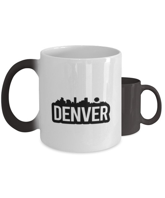 Denver Bold Skyline,  Heat Sensitive Color Changing Coffee Mug, Magic Coffee Cup. Model 60087