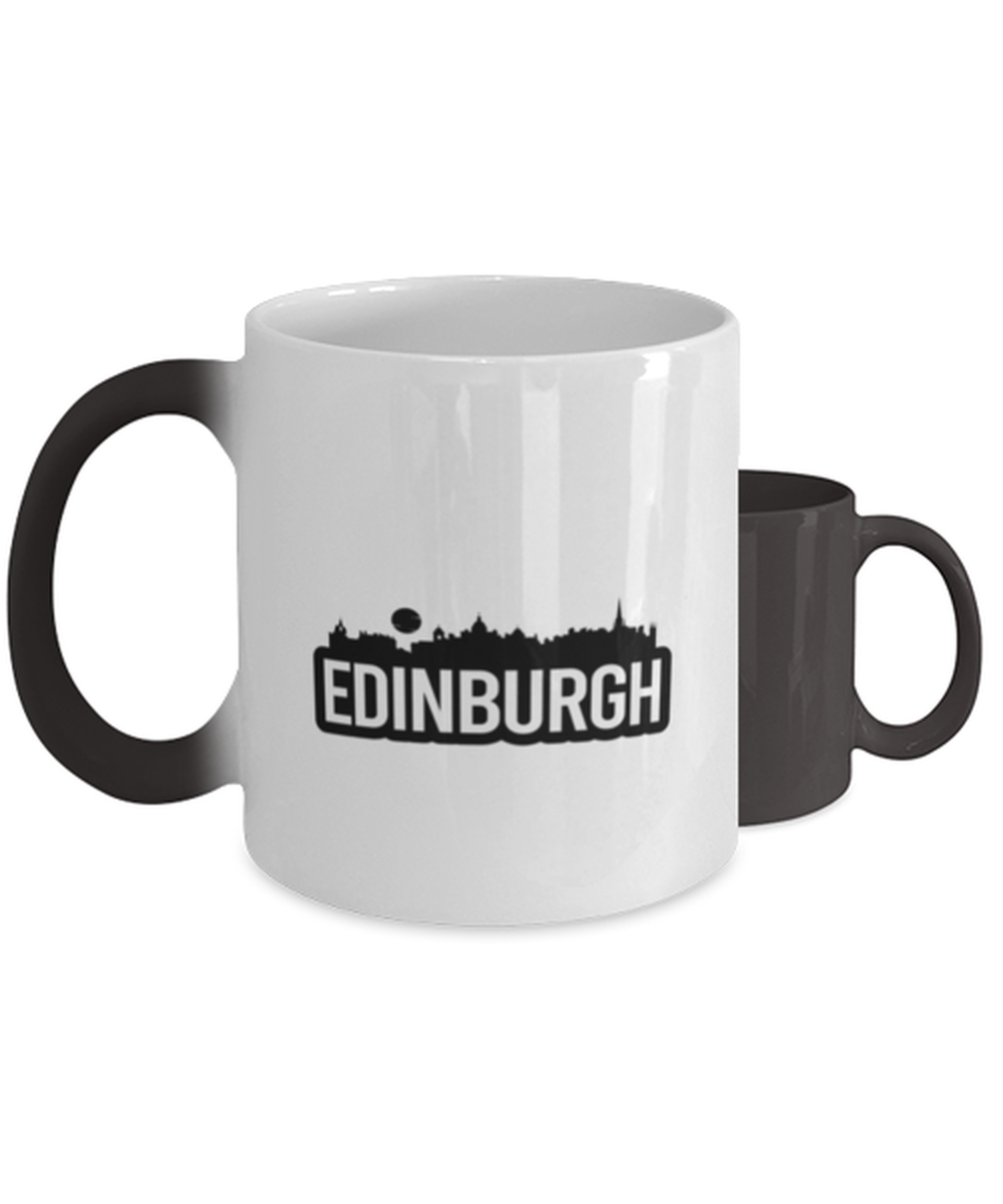 Edinburgh Bold Skyline,  Heat Sensitive Color Changing Coffee Mug, Magic Coffee Cup. Model 60087
