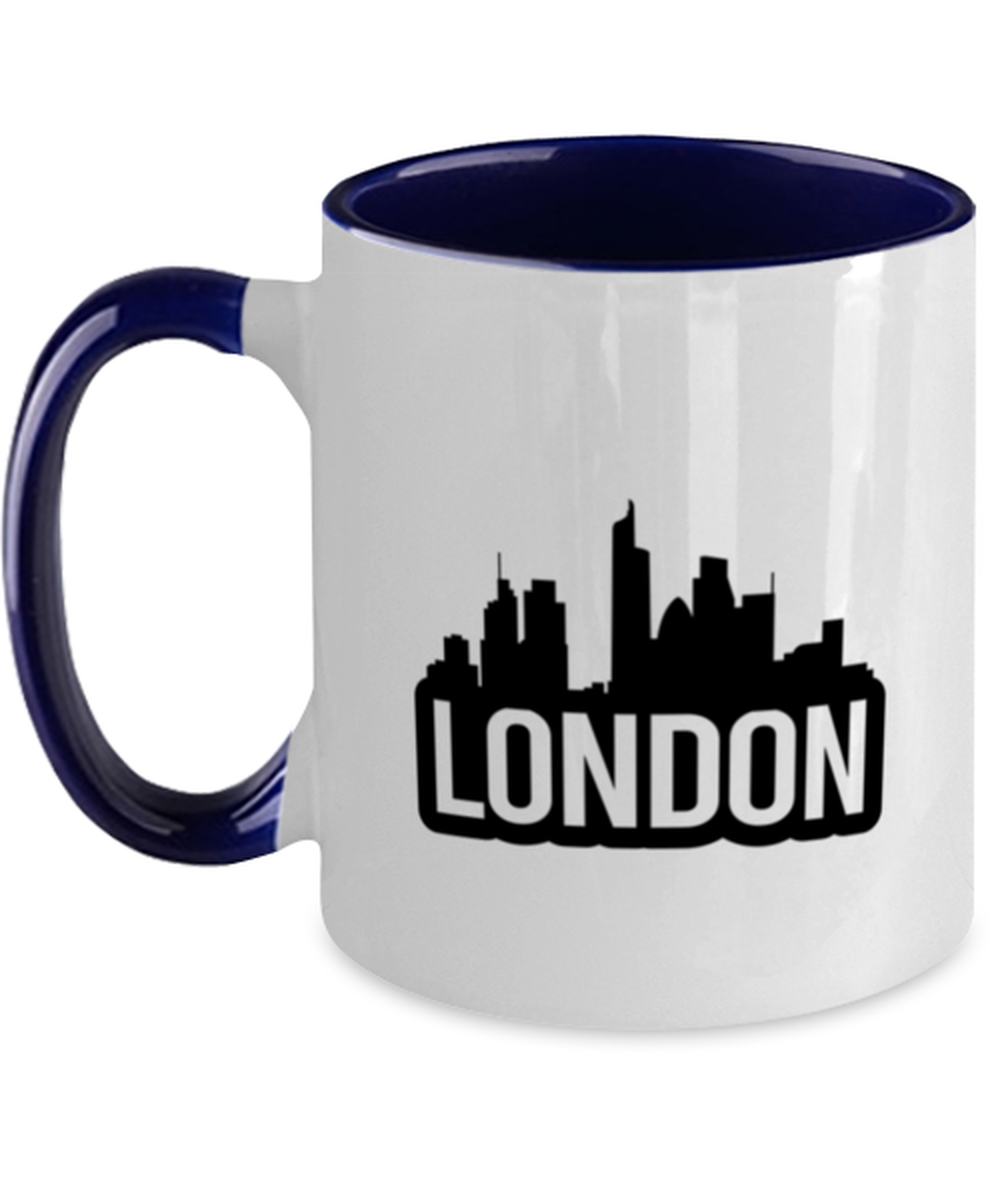 London Bold Skyline, navy Two Tone Coffee Mug. Model 60087