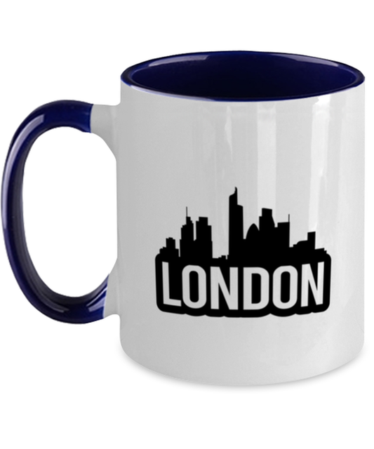 London Bold Skyline, navy Two Tone Coffee Mug. Model 60087