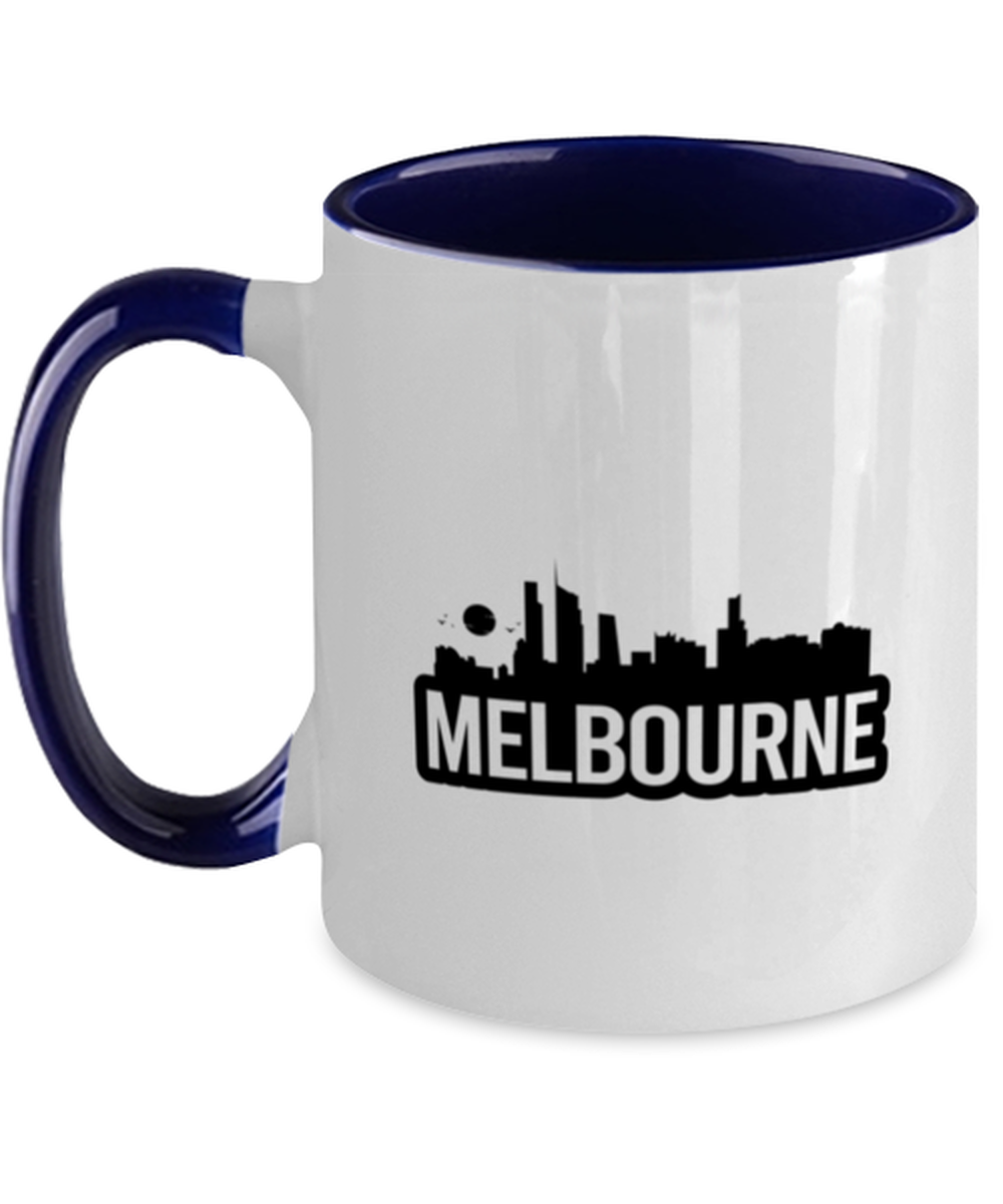Melbourne Bold Skyline, navy Two Tone Coffee Mug. Model 60087