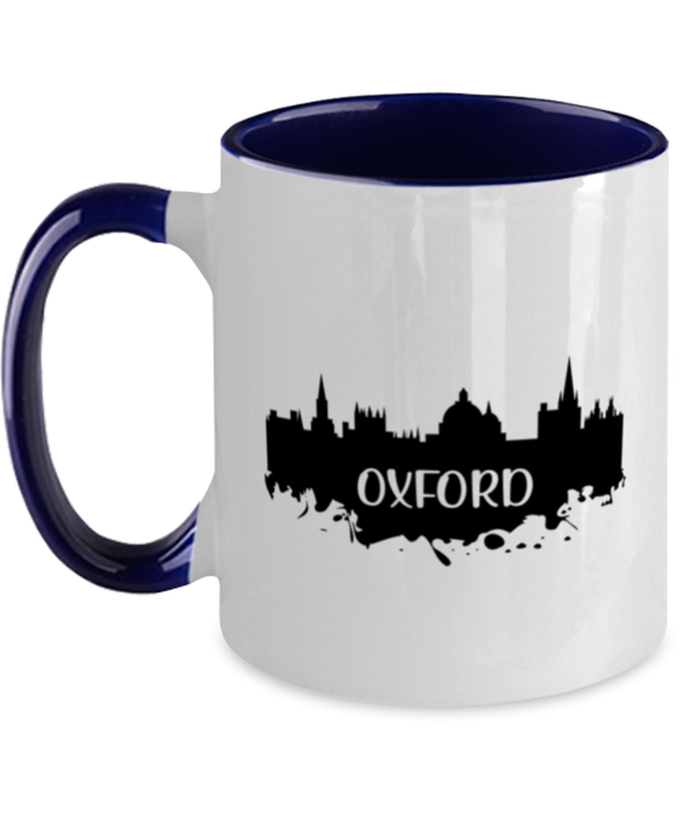Oxford Skyline silhouette, navy Two Tone Coffee Mug. Model 60087