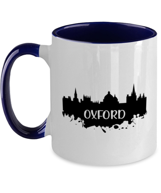 Oxford Skyline silhouette, navy Two Tone Coffee Mug. Model 60087