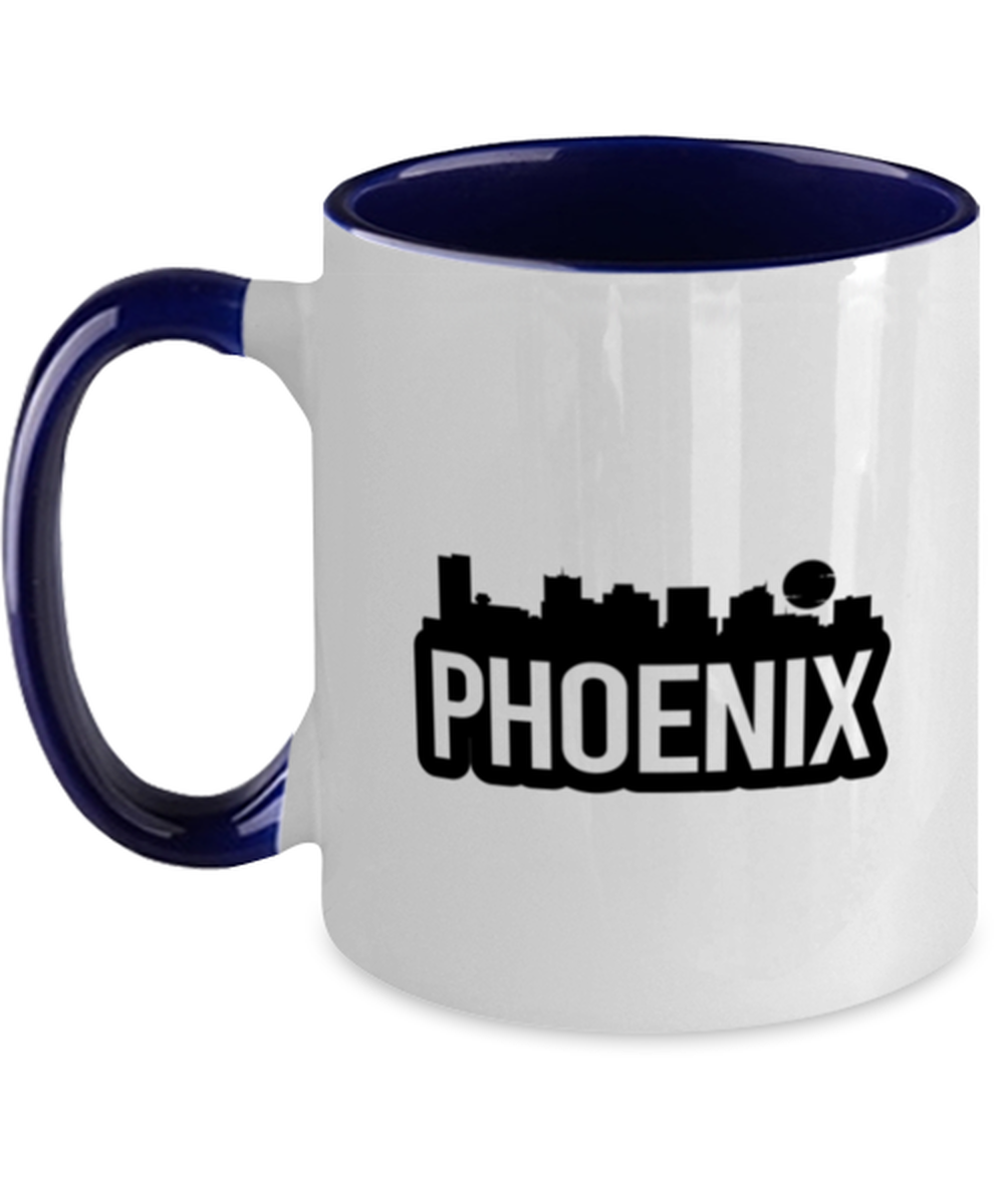 Phoenix Bold Skyline, navy Two Tone Coffee Mug. Model 60087