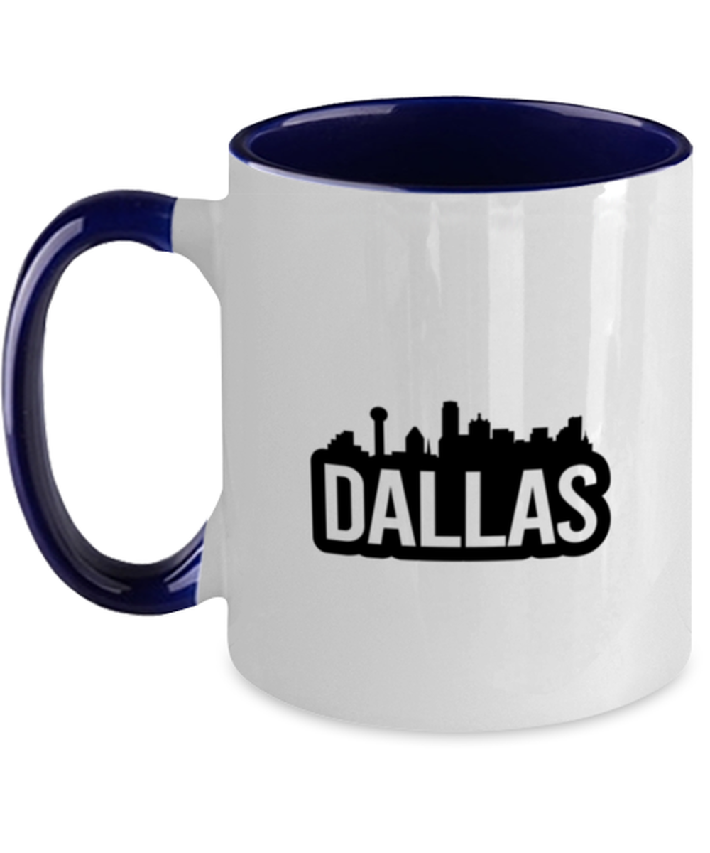 Dallas Bold Skyline, navy Two Tone Coffee Mug. Model 60087
