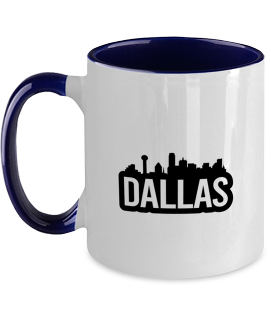 Dallas Bold Skyline, navy Two Tone Coffee Mug. Model 60087