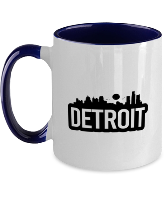 Detroit Bold Skyline, navy Two Tone Coffee Mug. Model 60087