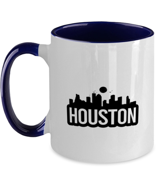 Houston Bold Skyline, navy Two Tone Coffee Mug. Model 60087