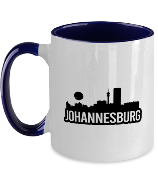 Johannesburg Bold Skyline, navy Two Tone Coffee Mug. Model 60087