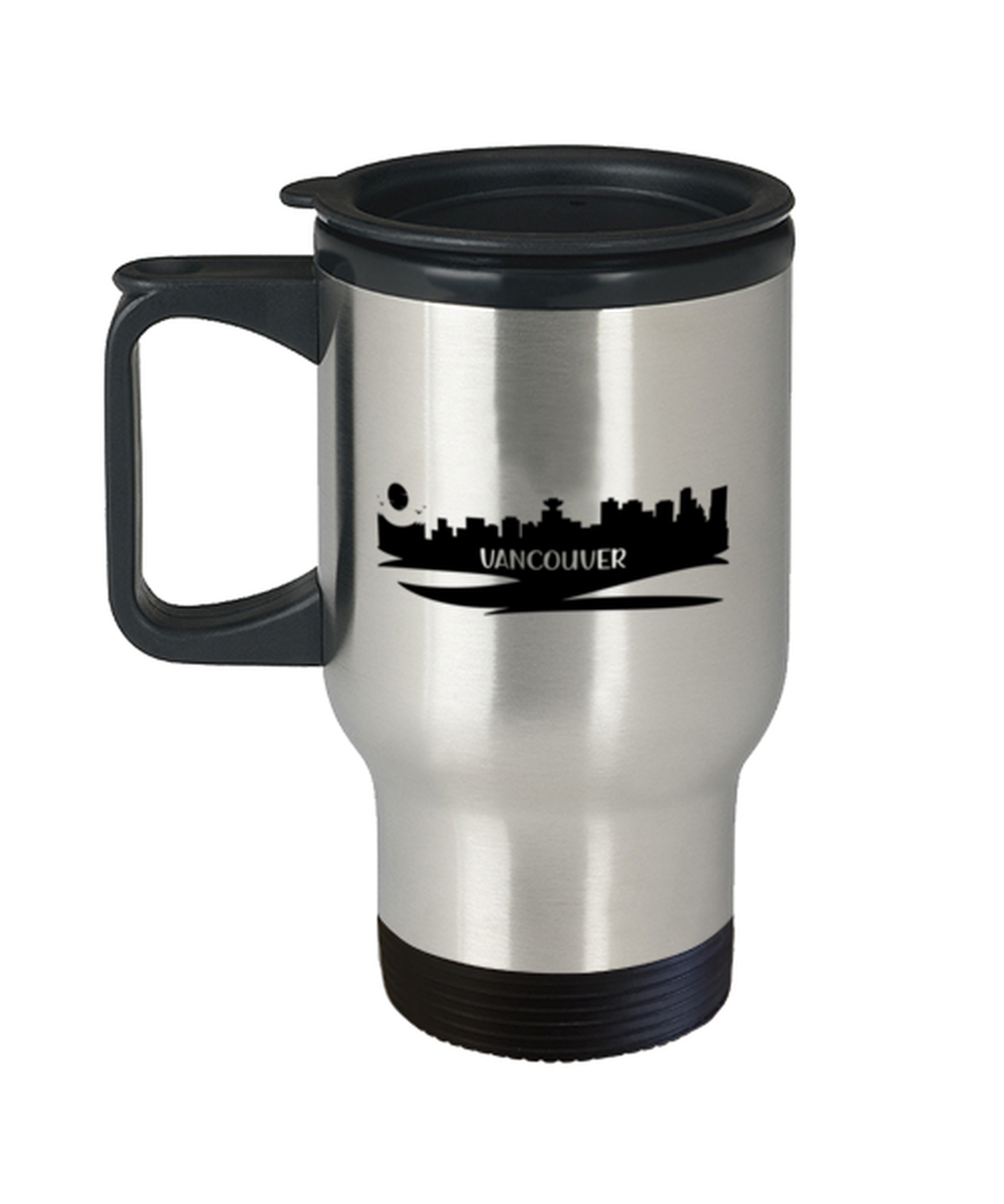 Vancouver Skyline silhouette,  Travel Mug. Model 60087