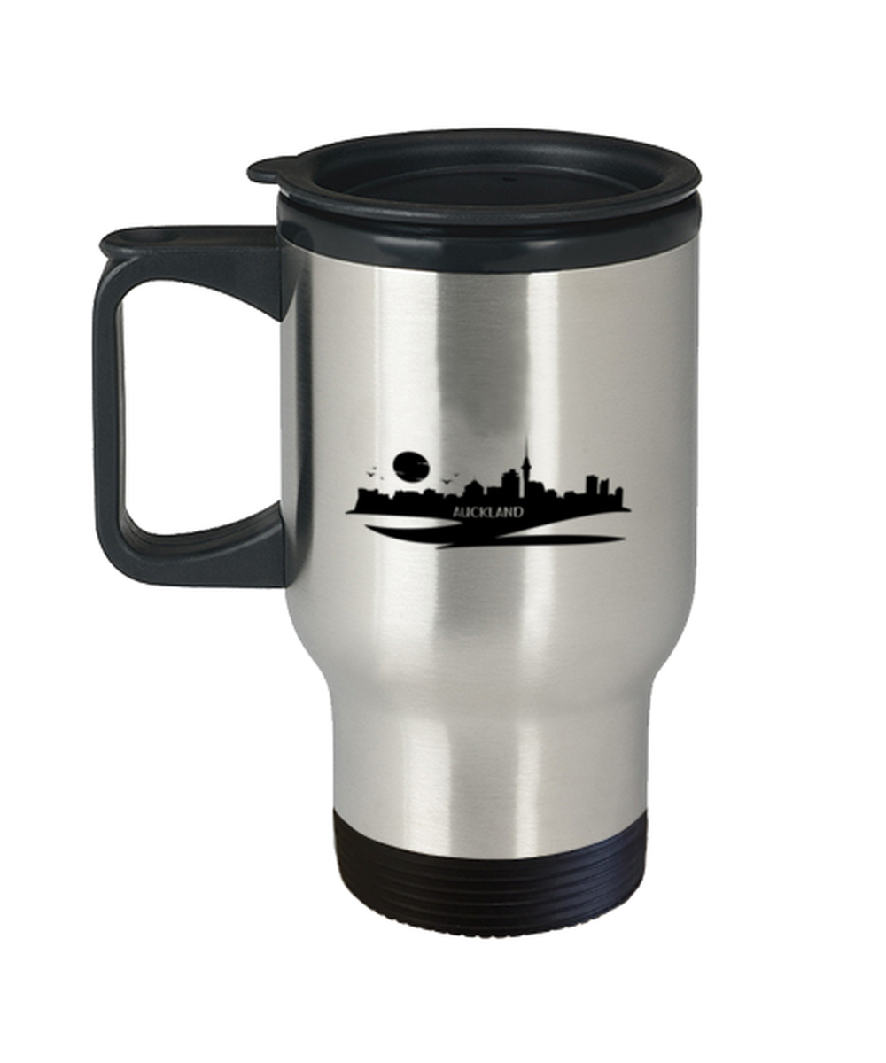 Auckland Skyline Silhouette,  Travel Mug. Model 60087