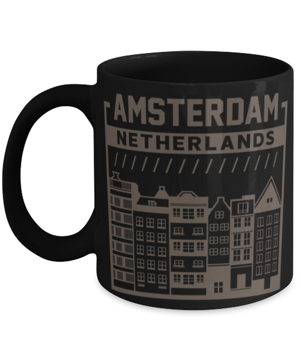 Amsterdam, black Coffee Mug, Coffee Cup 11oz. Model 60082