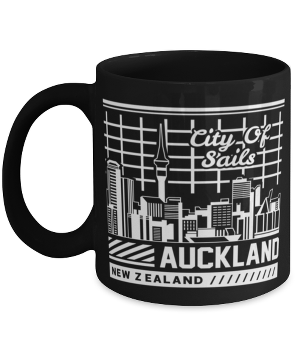 Auckland, black Coffee Mug, Coffee Cup 11oz. Model 60082