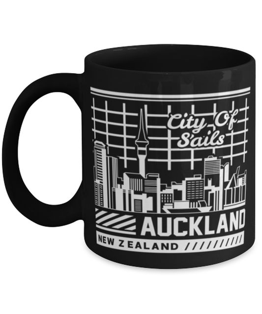 Auckland, black Coffee Mug, Coffee Cup 11oz. Model 60082