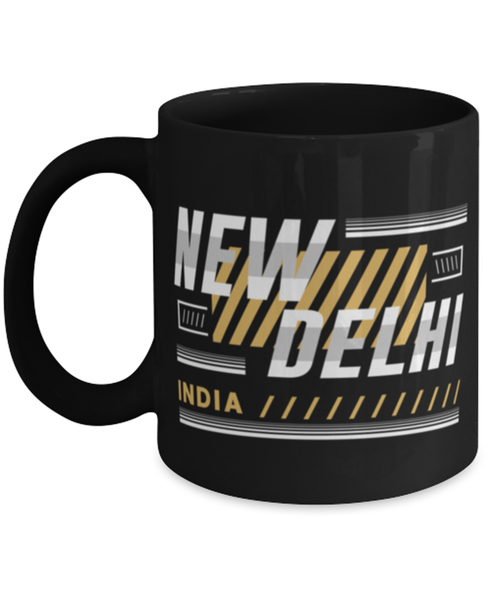 New Delhi, black Coffee Mug, Coffee Cup 11oz. Model 60082