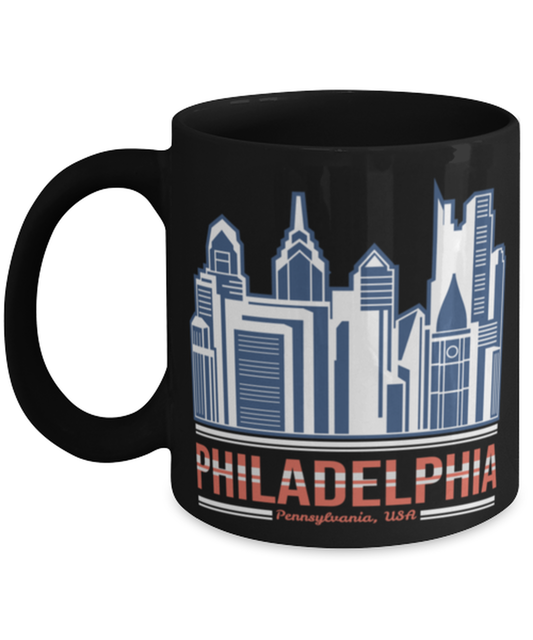 Philadelphia, black Coffee Mug, Coffee Cup 11oz. Model 60082