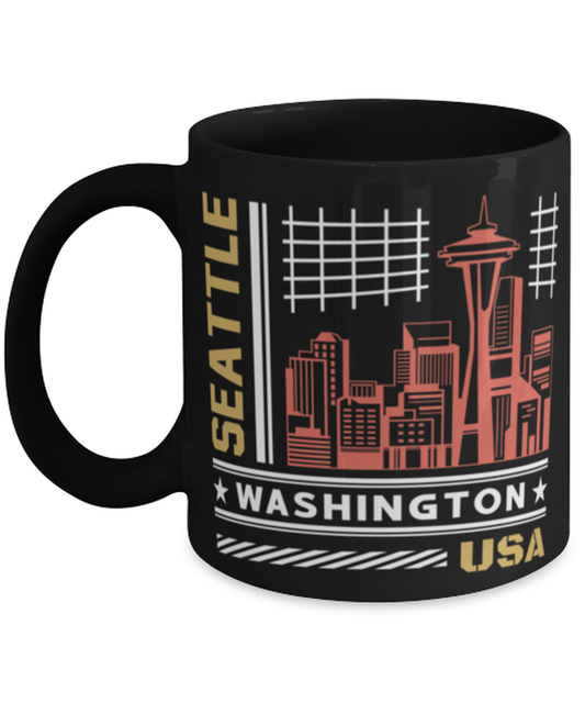 Seattle, black Coffee Mug, Coffee Cup 11oz. Model 60082