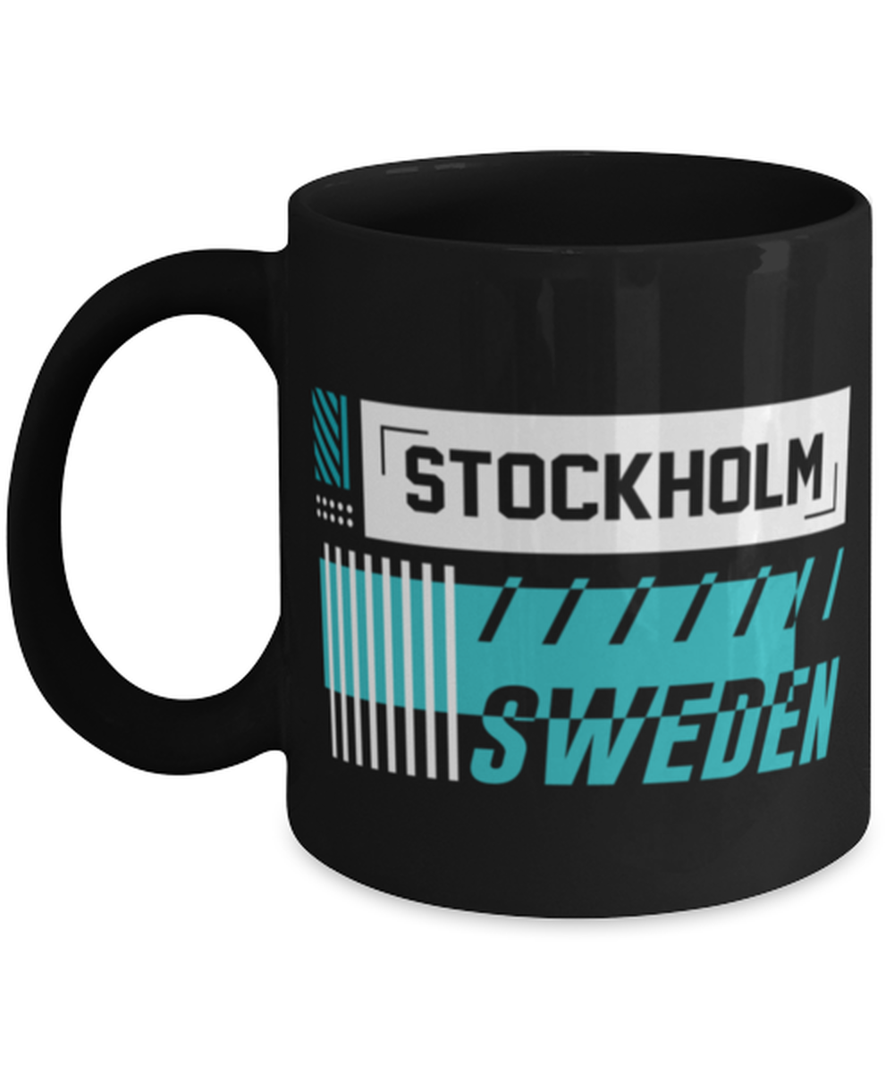 Stockholm, black Coffee Mug, Coffee Cup 11oz. Model 60082