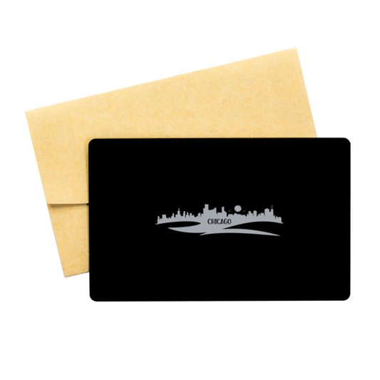 Chicago Skyline silhouette,  Wallet Card . Model 60088