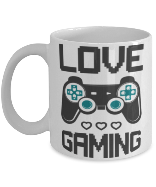 love gaming, white Coffee Mug, Coffee Cup 11oz. Model 60089