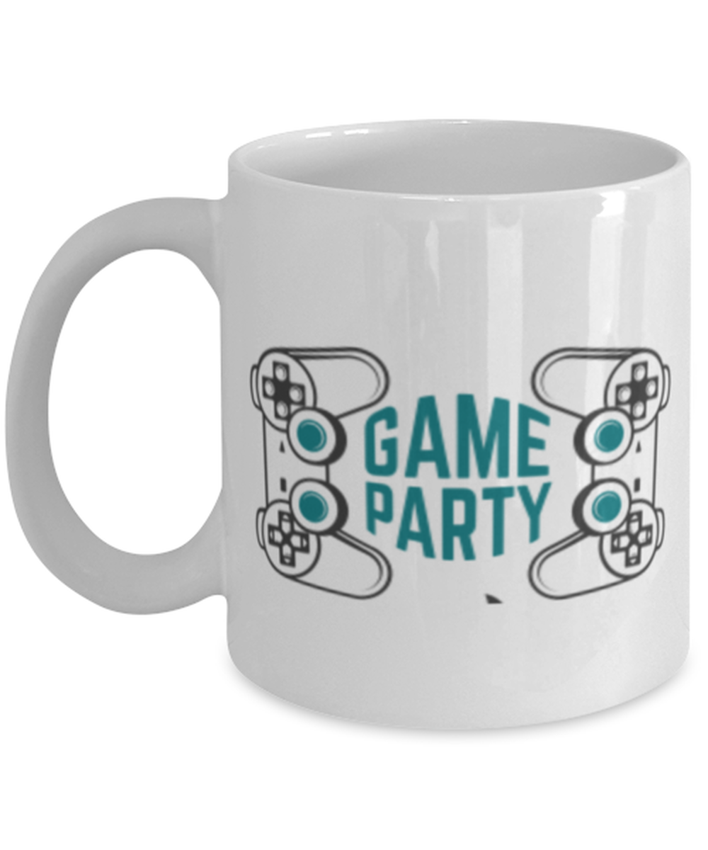 game party, white Coffee Mug, Coffee Cup 11oz. Model 60089