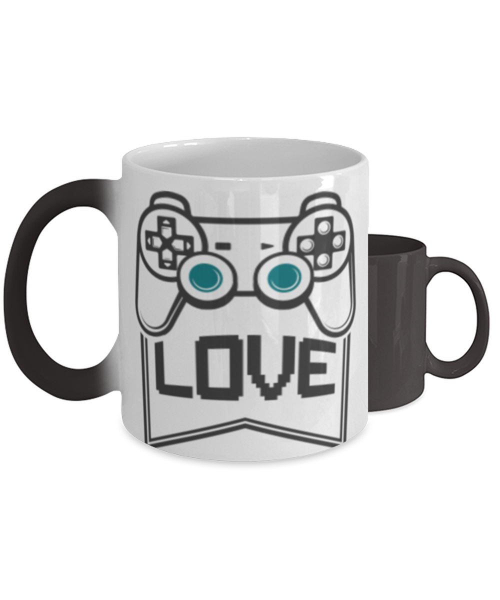 Gamer ON,  Heat Sensitive Color Changing Coffee Mug, Magic Coffee Cup. Model 60089