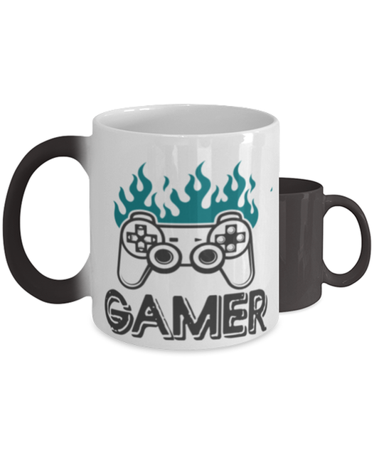 gamer,  Heat Sensitive Color Changing Coffee Mug, Magic Coffee Cup. Model 60089