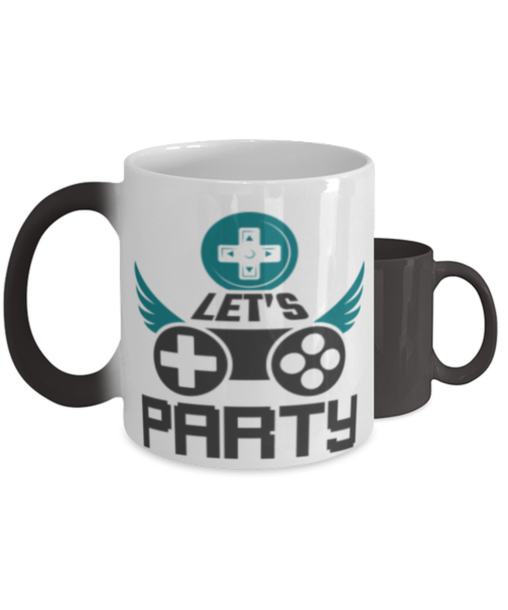 lets party,  Heat Sensitive Color Changing Coffee Mug, Magic Coffee Cup. Model 60089