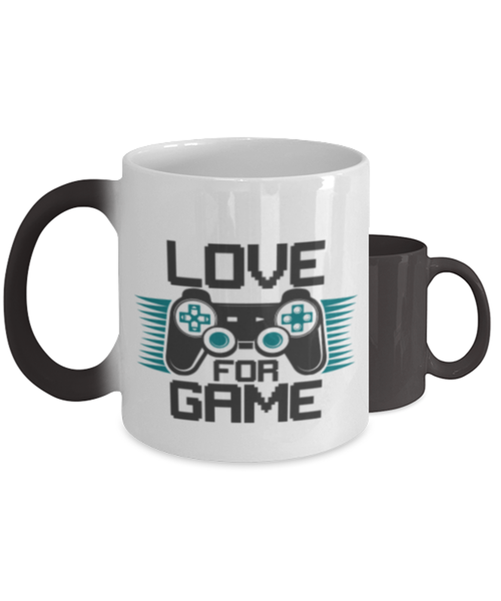 Love for game,  Heat Sensitive Color Changing Coffee Mug, Magic Coffee Cup. Model 60089