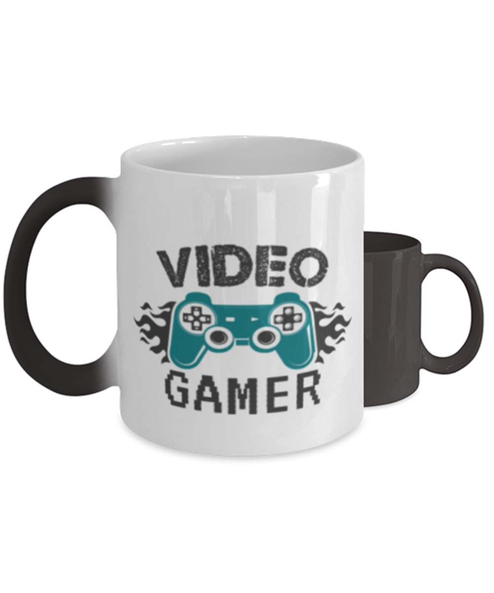 Video Gamer,  Heat Sensitive Color Changing Coffee Mug, Magic Coffee Cup. Model 60089