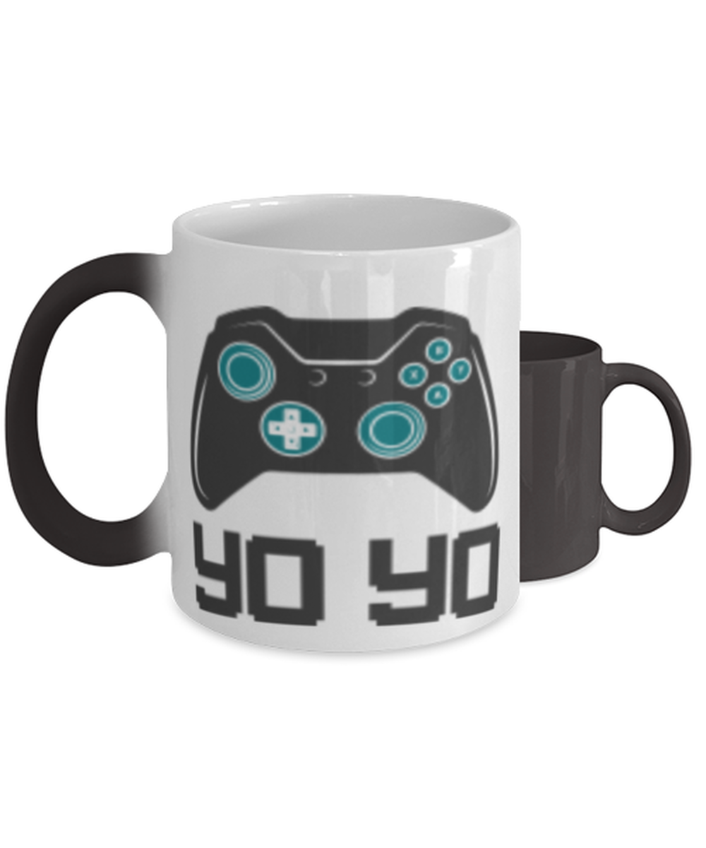 yo yo,  Heat Sensitive Color Changing Coffee Mug, Magic Coffee Cup. Model 60089