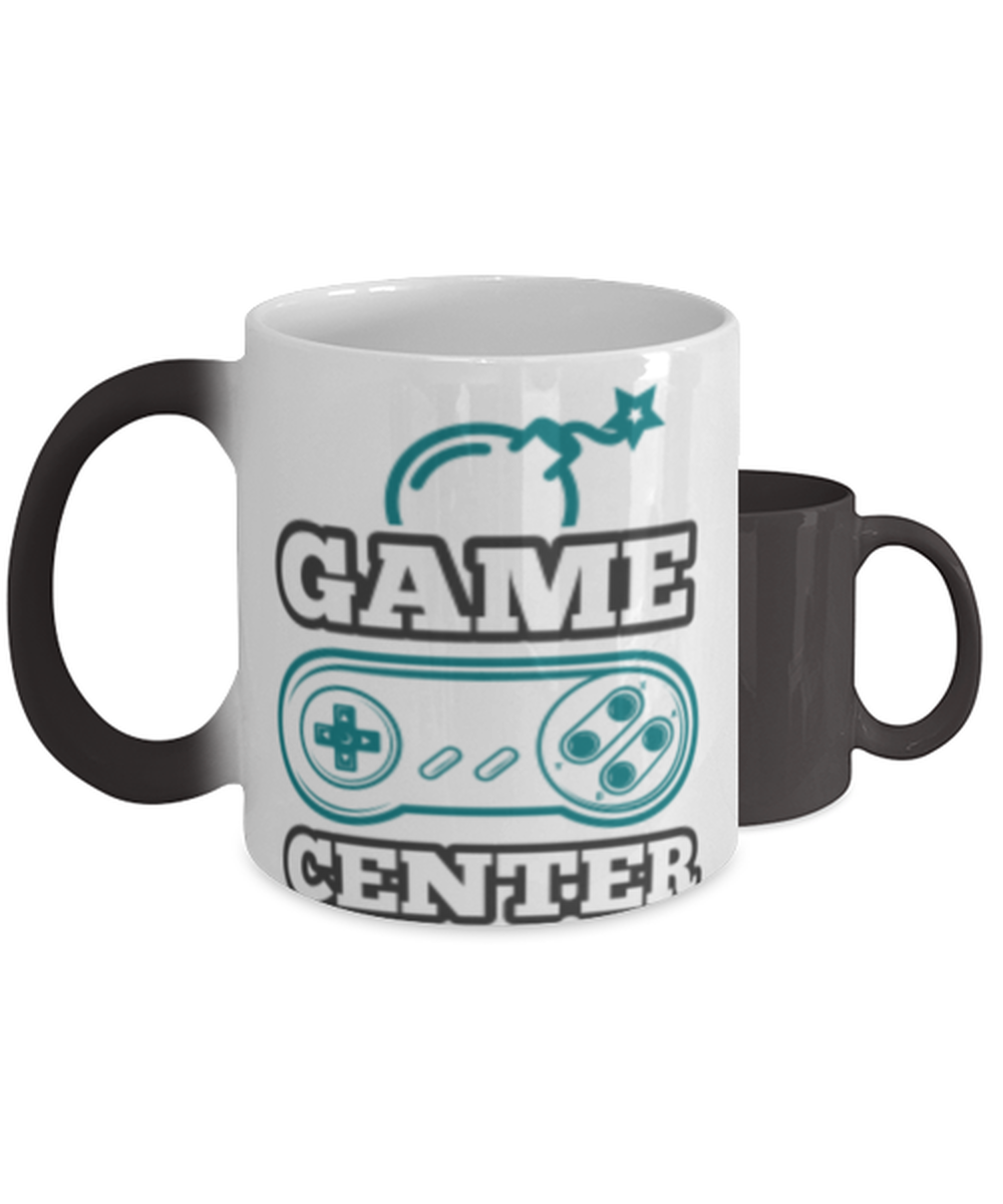 game center,  Heat Sensitive Color Changing Coffee Mug, Magic Coffee Cup. Model 60089