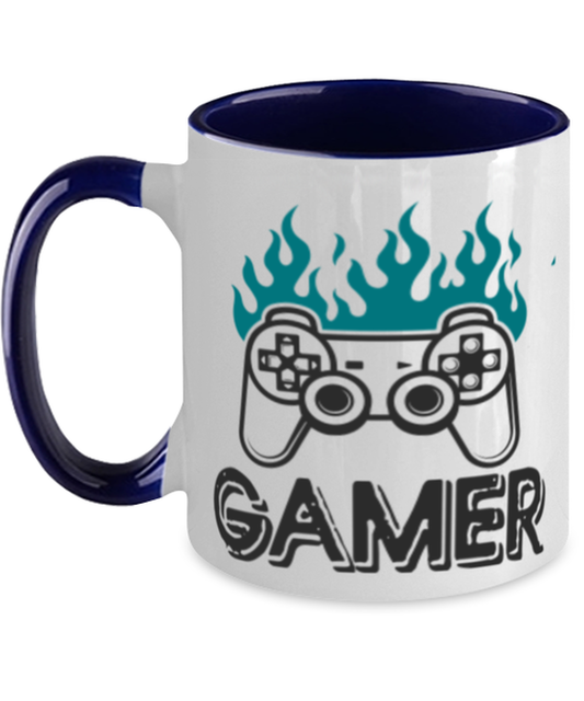 gamer, navy Two Tone Coffee Mug. Model 60089