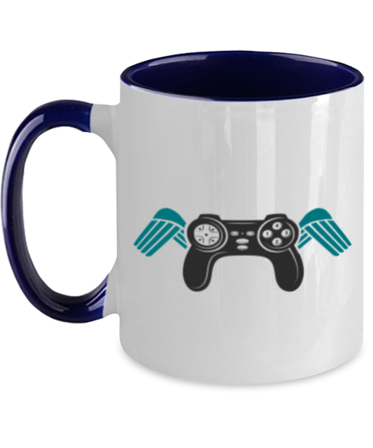 just gaming, navy Two Tone Coffee Mug. Model 60089