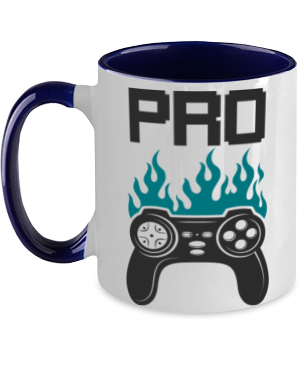 pro gaming, navy Two Tone Coffee Mug. Model 60089