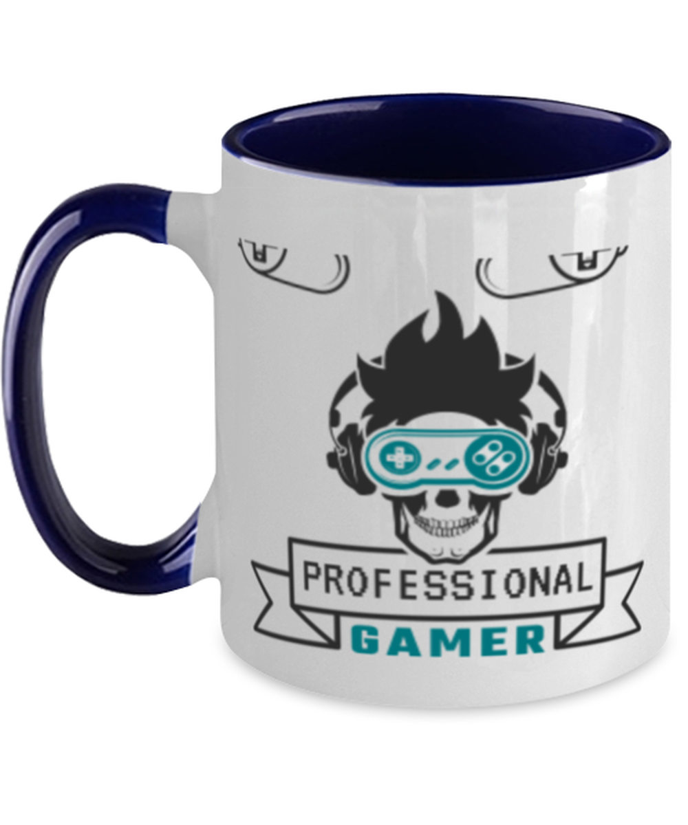 Professional gamer, navy Two Tone Coffee Mug. Model 60089