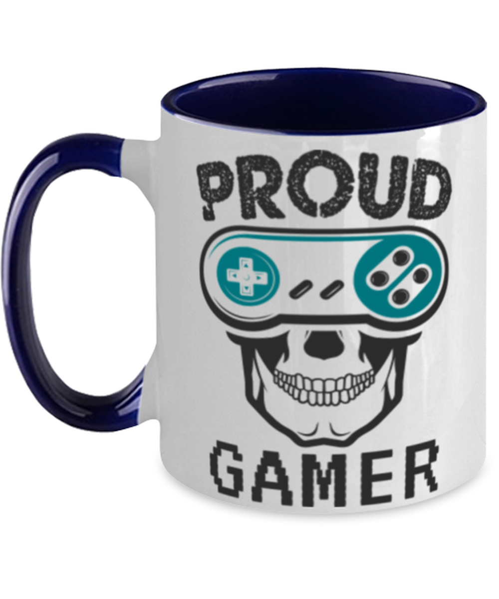 Proud Gamer, navy Two Tone Coffee Mug. Model 60089